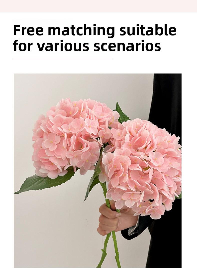 3D Moist Feeling Big Hydrangea Artificial Flower 176 Pieces Hotel Decorative Floral Wedding Decoration Fake Flower Film Hydrangea