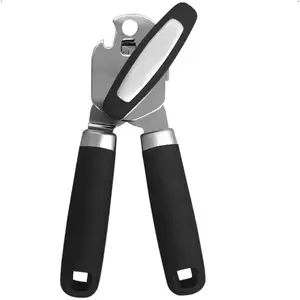The Original  Heavy Duty Stainless Steel Smooth Edge Manual Can Opener and Bottle Openers, Soft Handle, Rust Proof Oversized Handheld Easy Turn Knob, Multifunctional Kitchen Tool