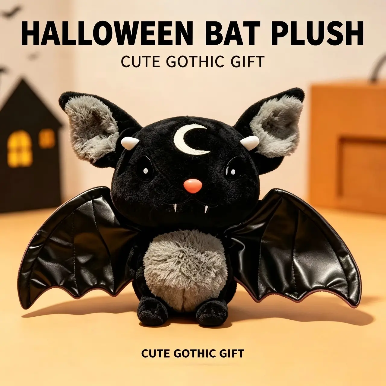 Dark Fantasy Bat Plush Toy, Soft Huggable, Cute & Quirky Design, Perfect for Halloween Gifts, Ideal for Various Festive Occasions, Stuffed Animal Gift