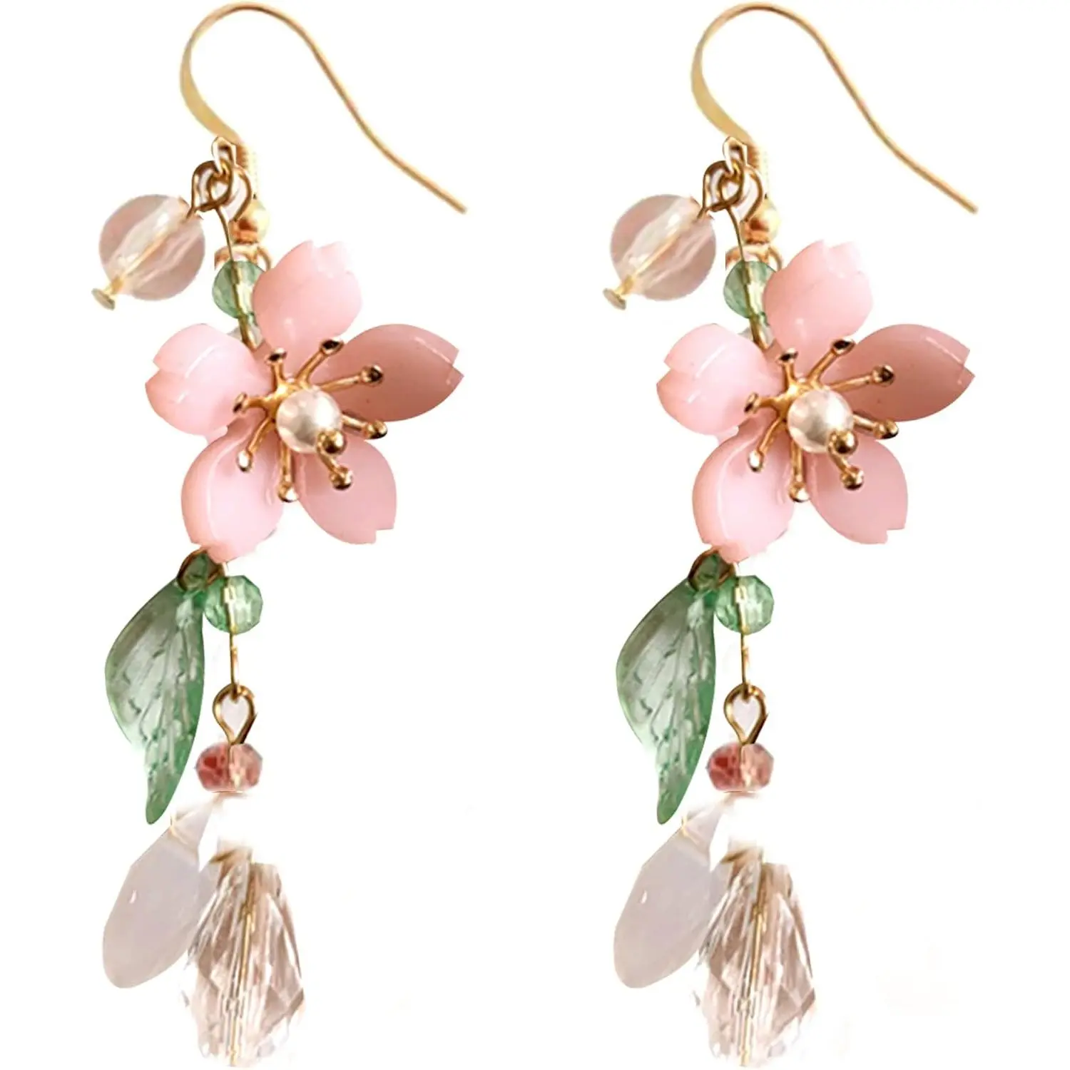 Flower Dangle Earrings for Women Cute Asymmetry Flower Earrings Fairy Statement Summer Refreshing Seaside Idyllic Holiday Earrings