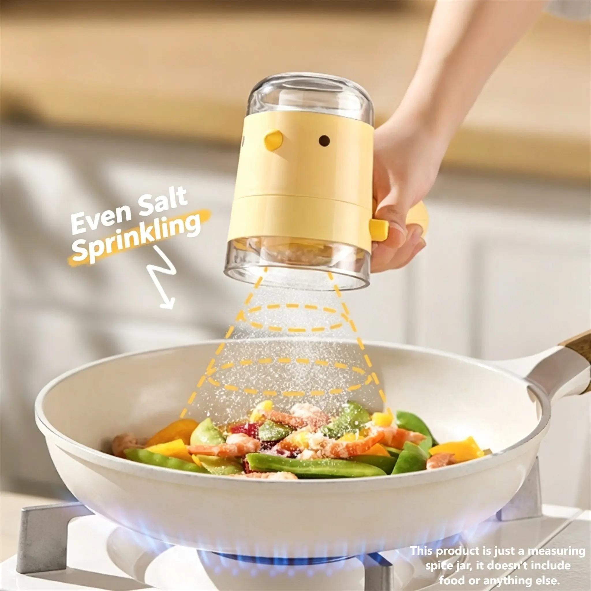 1pc Chick Shaped Quantitative Seasoning Jar, 0.5g Per Press-Type Salt Shaker, Press Control Spice Container, Kitchen Gadget, Easy Grip & No Mess, Moisture-Proof Canister for Cooking, BBQ, Camping, Indoor & Outdoor Use