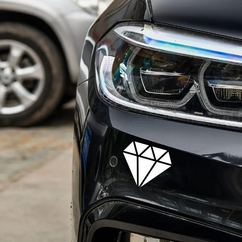 Multi-Color Diamond Cut Sticker, Fashionable Eye-Catching Decal for Car Doors, Stylish Notebook Decoration, Trendy Accessory