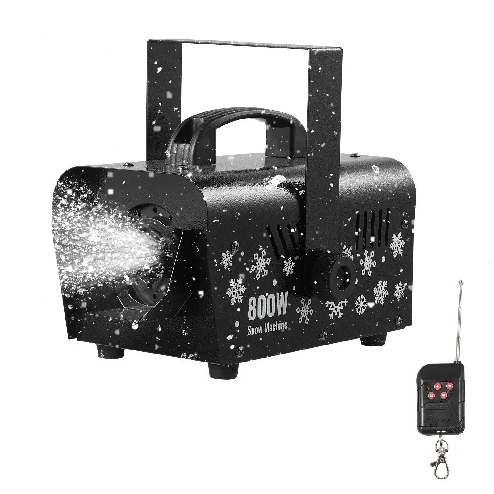 VEVOR 800W AC 110v-120v Handheld-Hanging Snow Machine, Portable Wireless Remote Snowmaker with 1L Tank & Handle, Indoor-Outdoor Snowflake Maker for Festivals, Weddings, Parties, A Meaningful Christmas Present