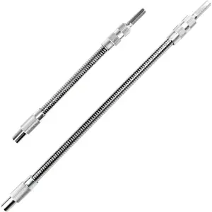 2 Pcs Flexible Drill Bit Extension - 1/4 Inch Magnetic Hex Shaft, 360° Bendable Bit Extender Compatible for Drills and Screwdrivers - Perfect for Tight Spaces, Home Repair and DIY, 7.9" &11.8"