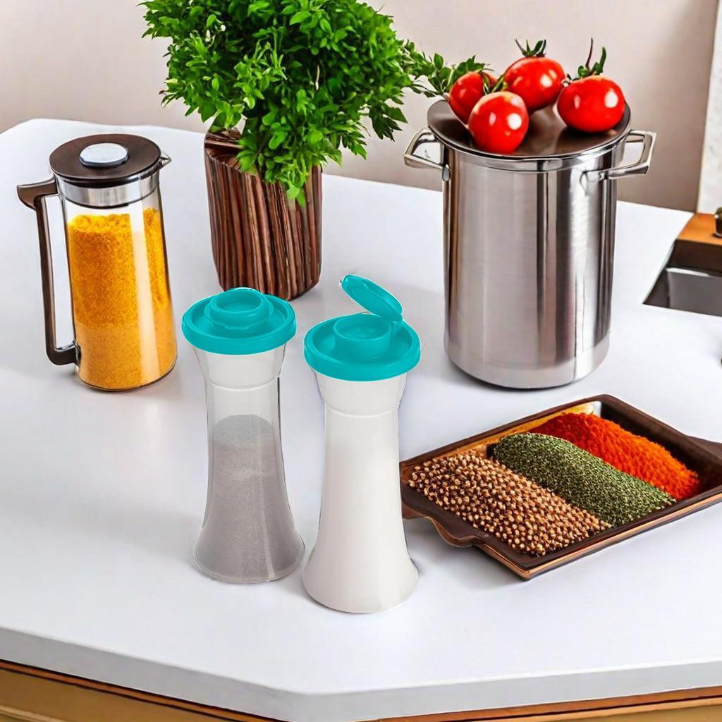 Salt & Pepper Shaker Set, 2 Counts/set Large Plastic Salt & Pepper Shakers with Lids, Moisture-Proof Seasoning Bottles for Home Kitchen and Restaurant, Salt Pepper Shakers