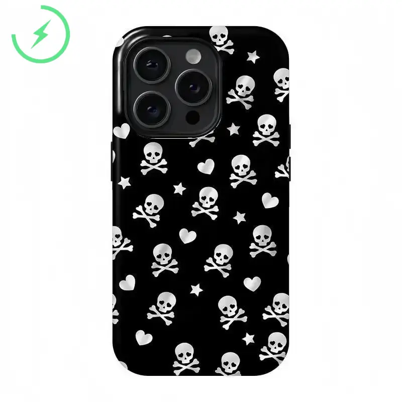 Magnetic Case Skull   IPhone Case, Suitable for IPhone17 ProMax, 16Promax, Pro, Plus, 15, 14, 13. Stylish Design, Shockproof Protective Case, Smartphone Case, Phone Cover, Gift