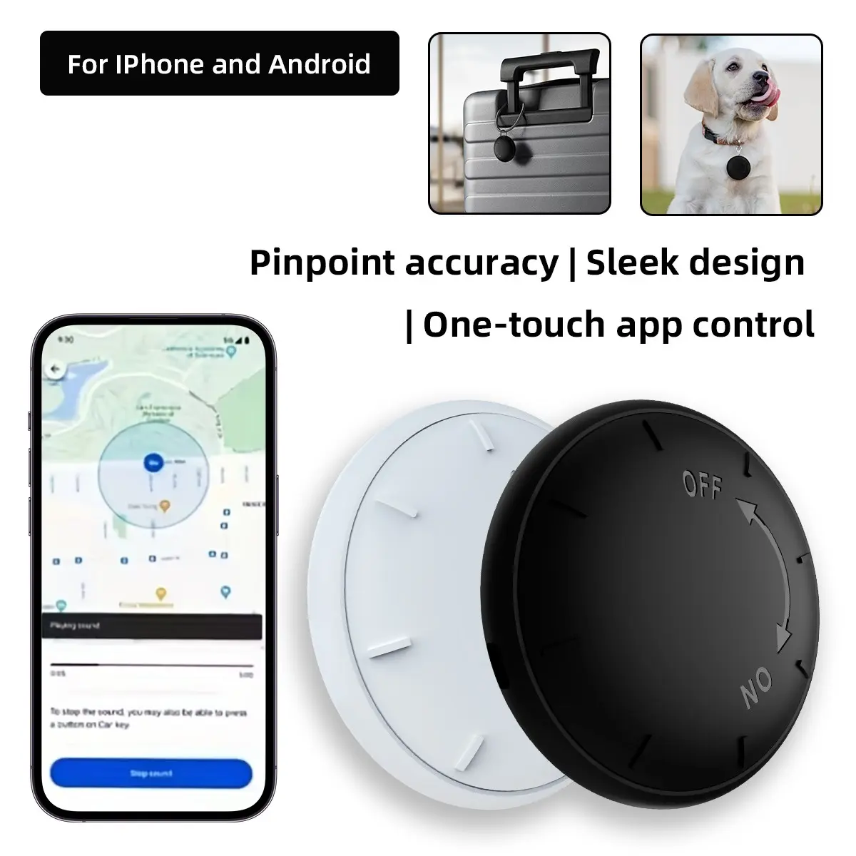 SIMSONLAB Pet Tracker, Anti-Lost Device for Pets, Children & Seniors, Global Precision Location, Zero Cost Use, Rechargeable Battery, Lightweight