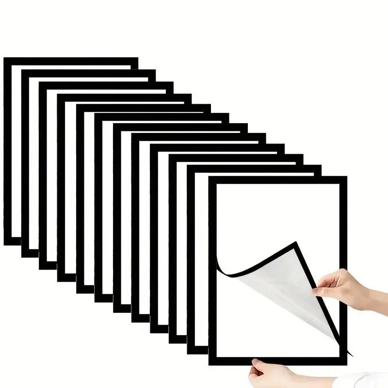 2-Piece A4 Magnetic Photo Frame Set, Front-Open Transparent Wall Mount, Waterproof Home Office Decor, for Certificates Art Herbarium Diamond Painting