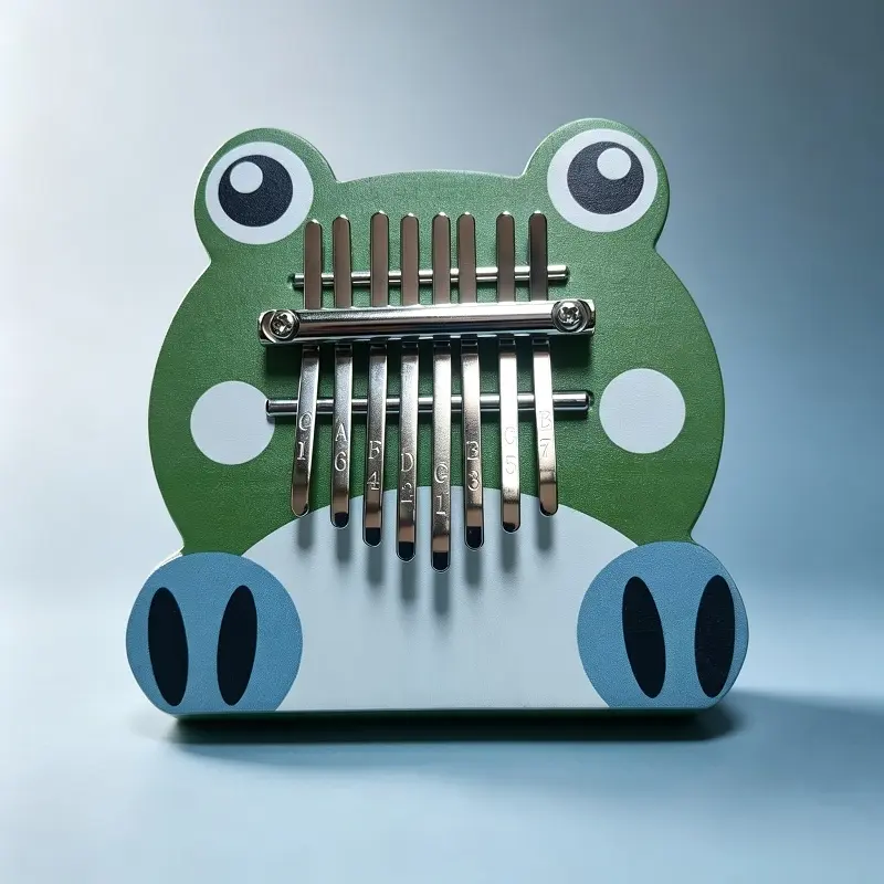 8 Keys Frog Kalimba Thumb Piano,Mini Portable Wooden Finger Piano, with sheet music, natural wood tone, suitable for adults and beginners,Portable Stress Relief Musical Toy, Ideal Gift for Party Favors,Cute stuffies,Stress relief fidget desk toy