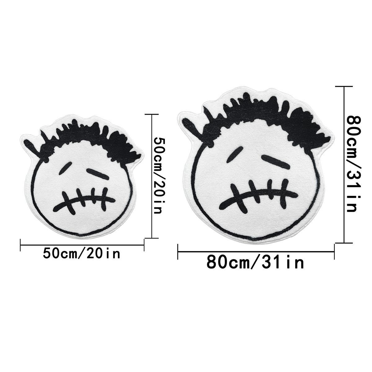 Creative Art Hip Hop Design Rug, Cartoon Pattern Rug, 1 Count Little Boy Pattern Floor Mat, Decorative Carpet for Home Living Room Bedroom Study Room