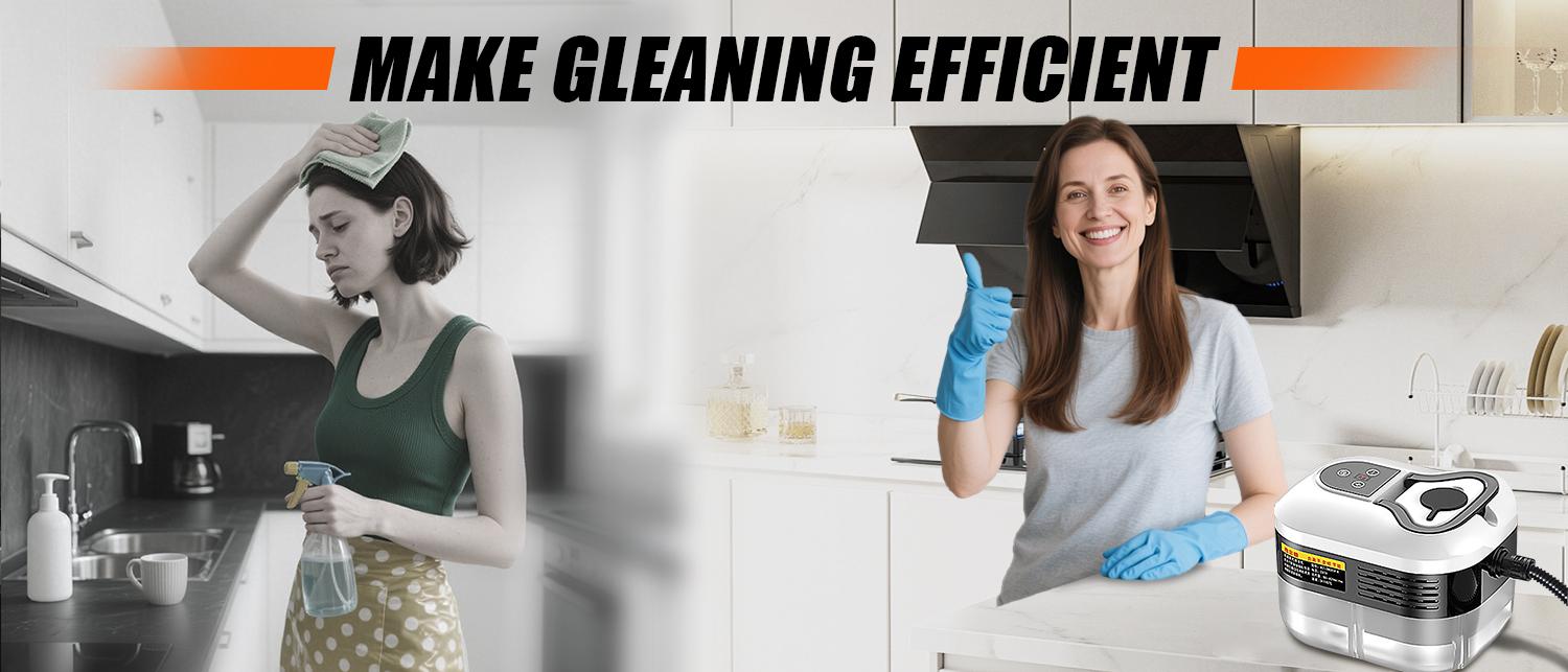 2500W High Pressure Steam Cleaner - Portable High Temp Power Steamer for Home Use, Kitchen Grease, Bathroom & Car Detailing