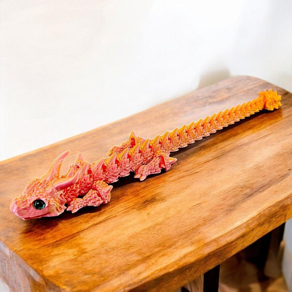 Simulated Eye 3D Printed Dragon All-in-one Molding Chinese Dragon 3D Printed Diceratops Dragon Rotatable Flexible