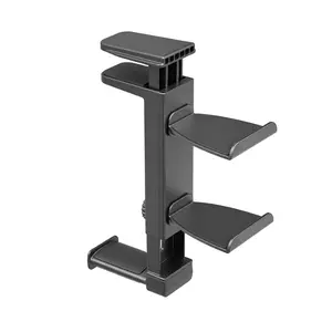 Headphone Stand & Controller Holder, 3-in-1 Gaming Organizer with Adjustable Clamp, 360° Rotating Hook & Cable Organizer, Desk Mount Headset Hanger and Controller Stand for Gaming Accessories Storage & Desk Setup Organization
