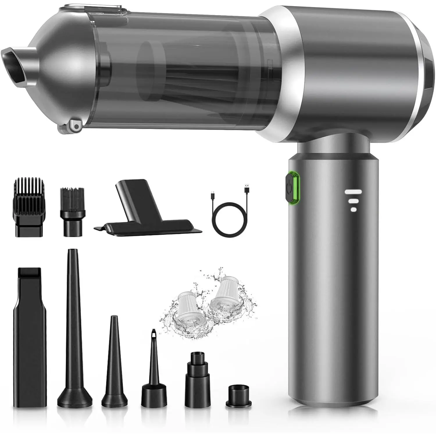 Handheld Vacuum Cleaner, 28000Pa Brushless  Cordless  Vacuum Cleaner, 3-Speed Mini Hoovers with Multiple Brush Heads Hand Held Vacuum Cordless for Office, , Kitchen, ,