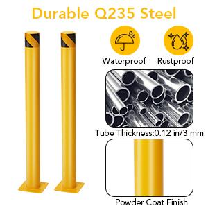 Garvee Safety Bollards 6 Packs, Garvee 91.4 cm Height Bollard Posts, 11.4 cm Diameter, Yellow Steel Safety Bollard with 24 Anchor Bolts, for Traffic Control, Driveway Blockade, Parking Pole Garvee Safety Bollards 6 Packs, Garvee 91.4 cm Height Bollard Posts, 11.4 cm Diameter, Yellow Steel Safety Bollard with 24 Anchor Bolts, for Traffic Control, Driveway Blockade, Parking Pole