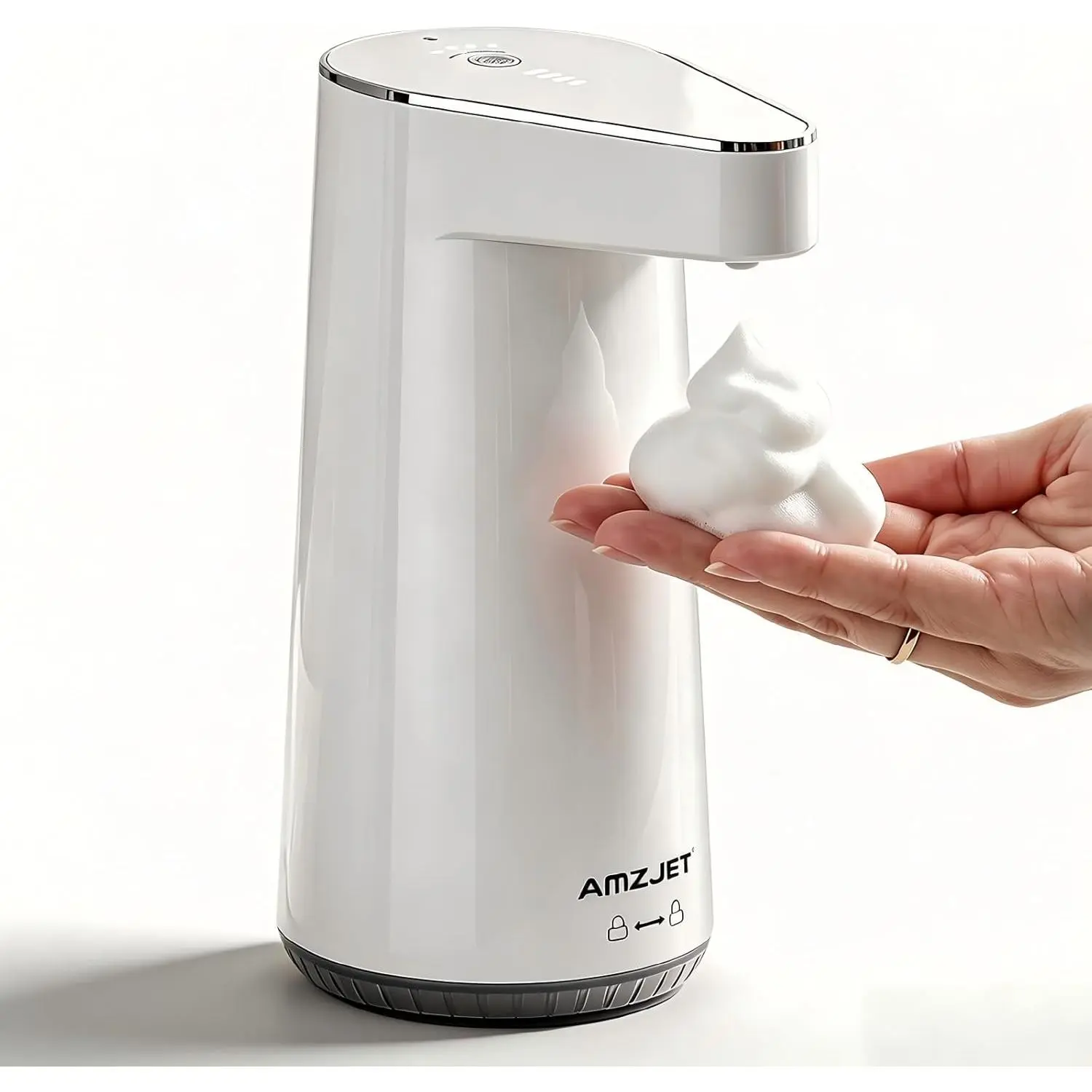 2026 Patent Edition Automatic Soap Dispenser Touchless, 300ml Hand Soap Dispenser with 4 Adjustable Foam Levels, IPX5 Waterproof Rechargeable Foaming Soap Dispenser for Kitchen & Bathroom