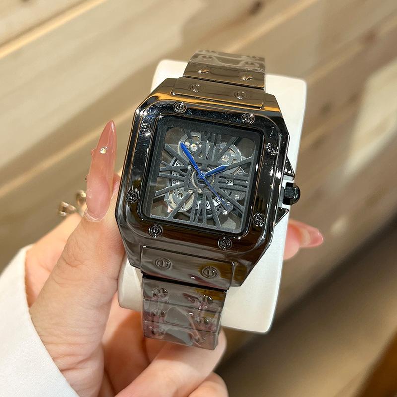 Kadi Men's Alloy Quartz Watch Hollow Transparent Bottom Men's Business Quartz Watch Wristwatch