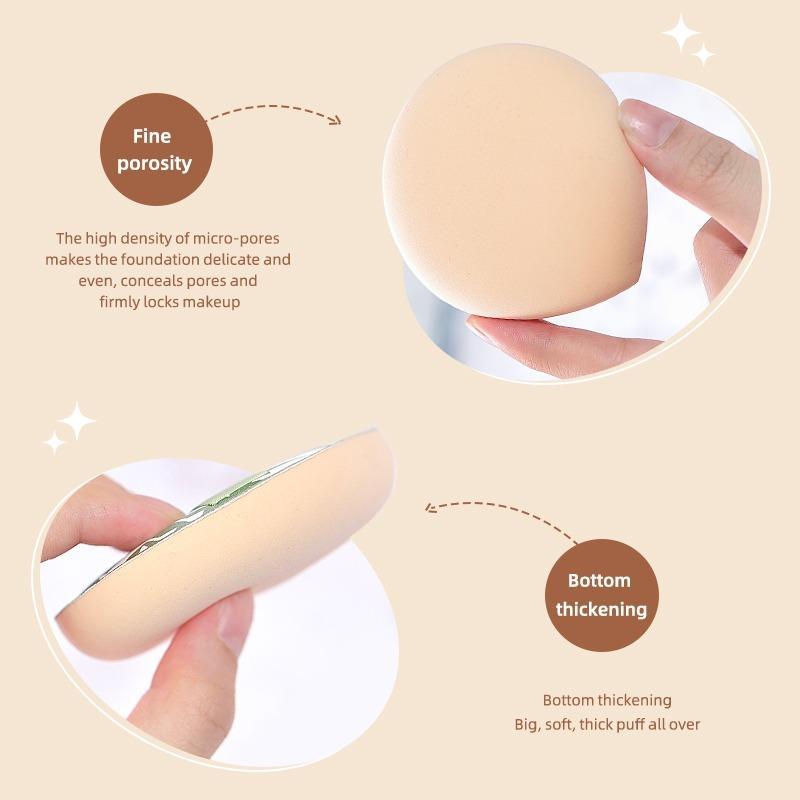 Dry & Wet Use Makeup Sponge Puff, 1 Count Double-sided Makeup Sponge Puff with Storage Case, Soft Makeup Puff for Liquid Foundation, Face Body Powder, Loose Powder, Cream, Makeup Accessories