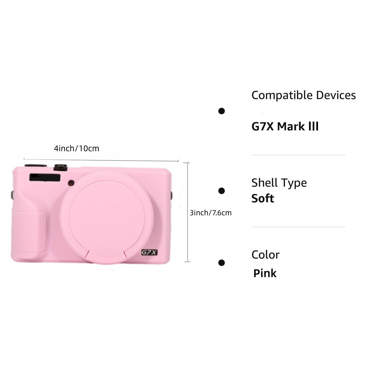 Silicone Camera Case with Removable Lens Cover, Scratch-resistant & Wear-resistant Camera Protective Cover, Photography Camera Accessories for G7X Mark 3