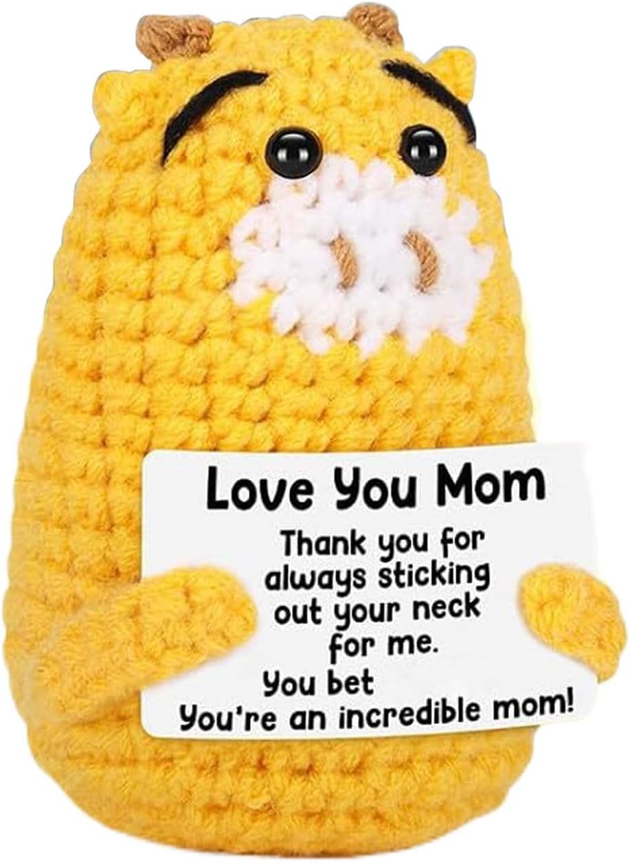 Adorable inspirational crochet giraffe with positive message card! Sweet emotional support animal for kids, adults, coworkers and friends, great for appreciation and encouragement. Soft, charming and meaningful, alovely little gift to lift spirits anytime