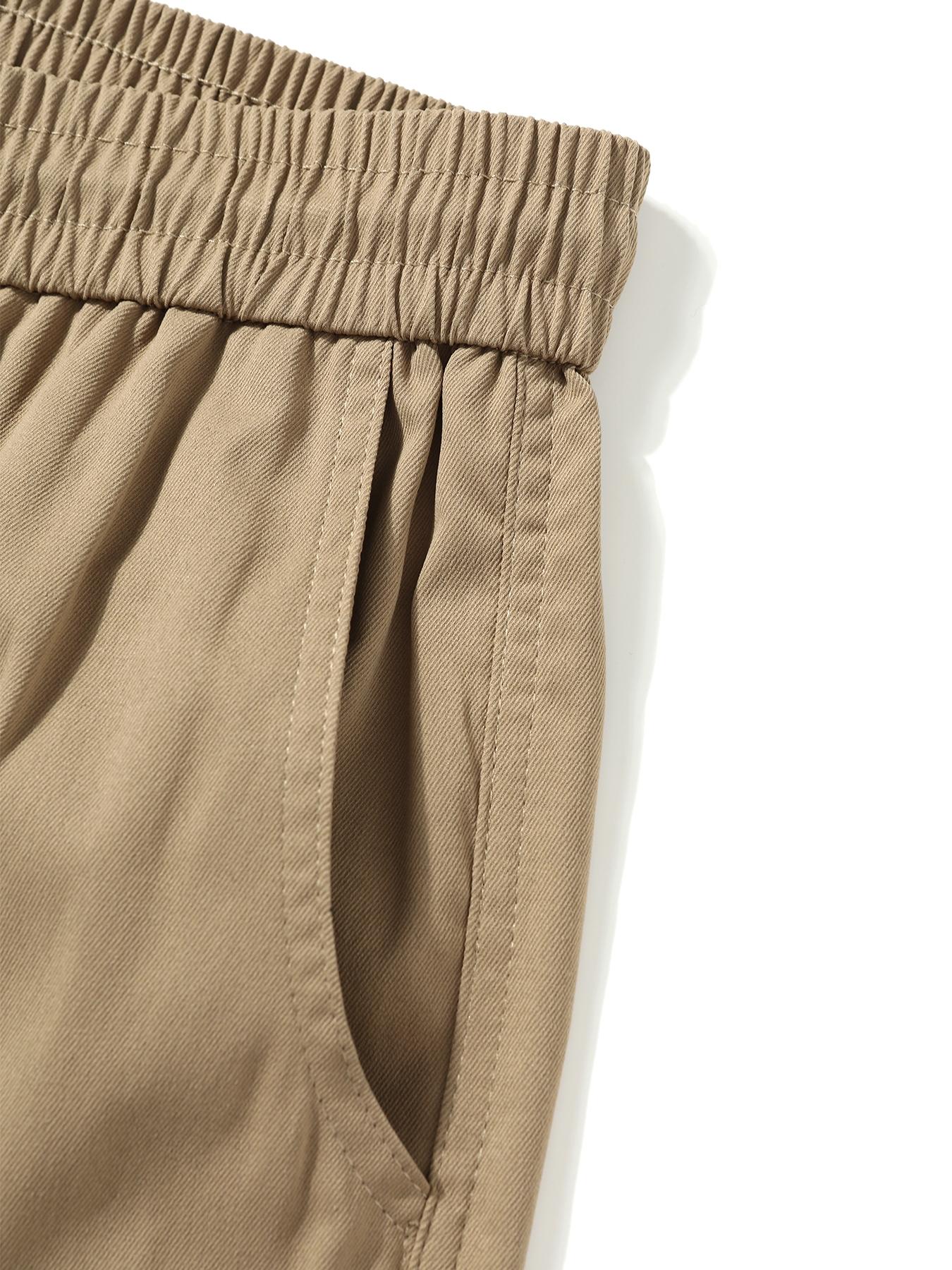 Men's Loose Solid Flap Pocket Drawstring Waist Cargo Shorts, Street Fashion Casual Bottoms for Daily Outdoor Wear, Men's Clothes for Summer