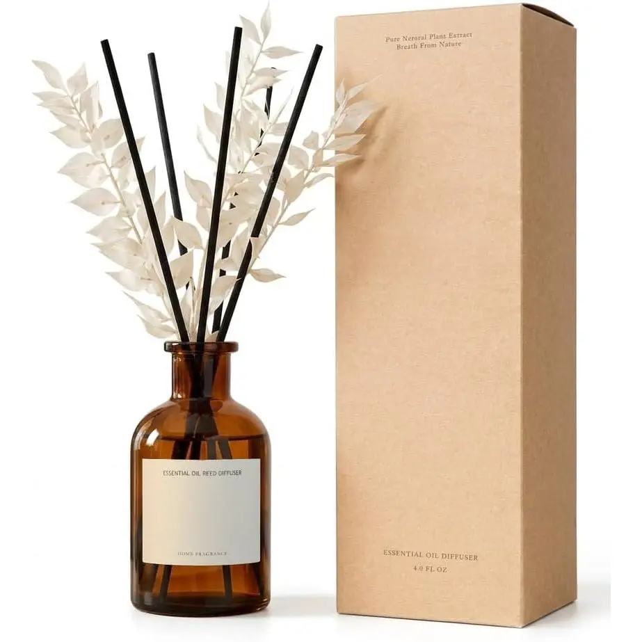 Reed Diffuser Set for Bathroom Air Fresheners, Oil Diffuser Sticks |   Hotel White Tea Scent 4.0 fl oz Home Fragrance with Sticks Defusers |   House Bedroom Office Shelf Decor