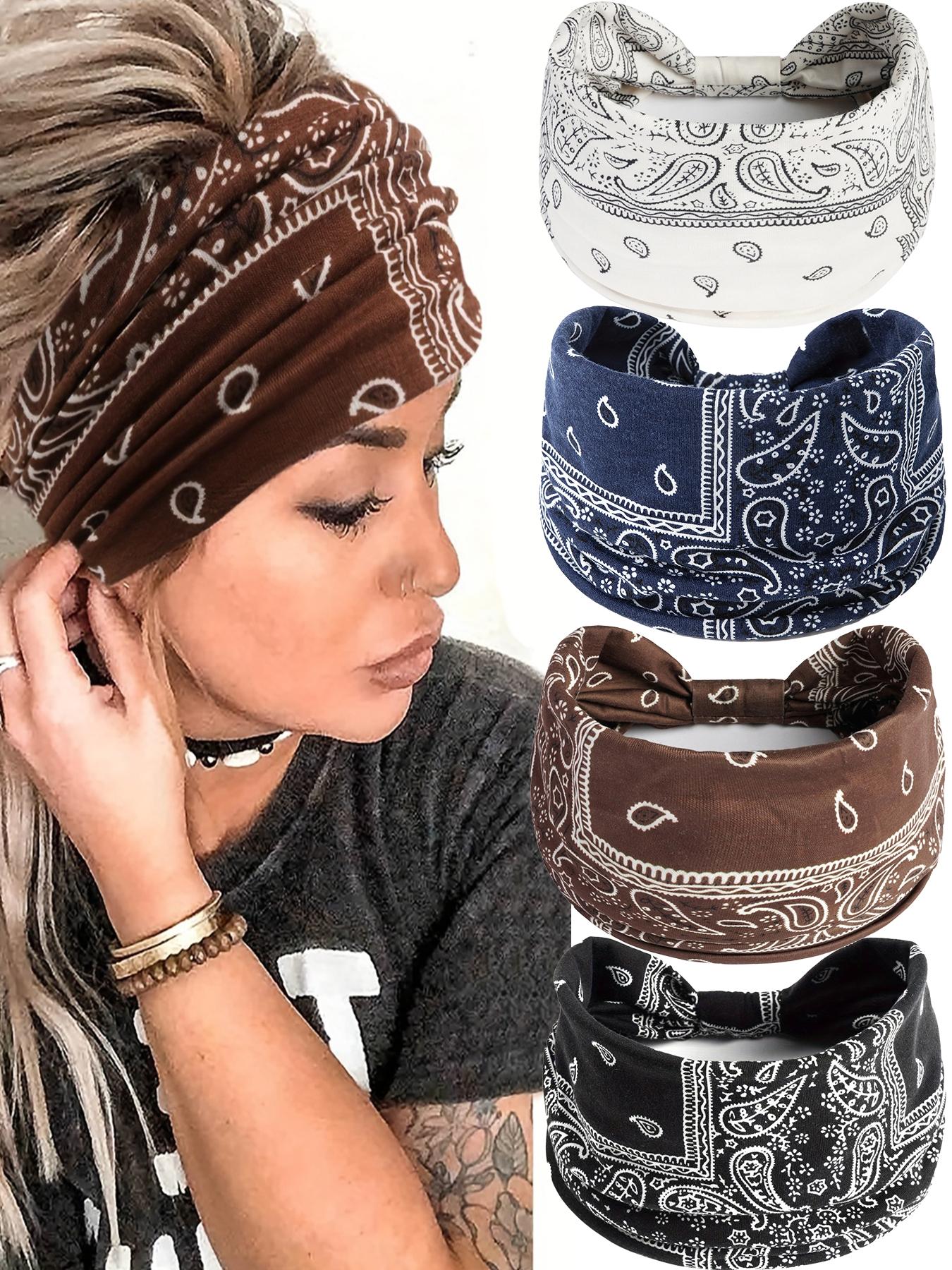 Boho Paisley Print Knotted Hair Band, Knotted Headband, 2025 New Style Casual Elastic Hair Band for Women & Men, Fashion Hair Accessories for Daily Yoga, Workout, Running Wear, Hairstyles