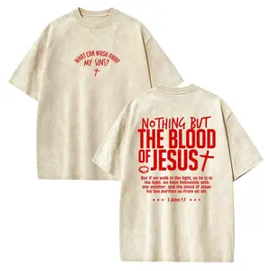 Christian Faith Washed T-Shirt, 1 John 1:7 Scripture Tee, Vintage Religious Graphic Top