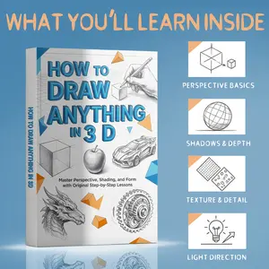 How to Draw Anything in 3D — A step-by-step workbook that teaches perspective, form, and shading in five clean passes