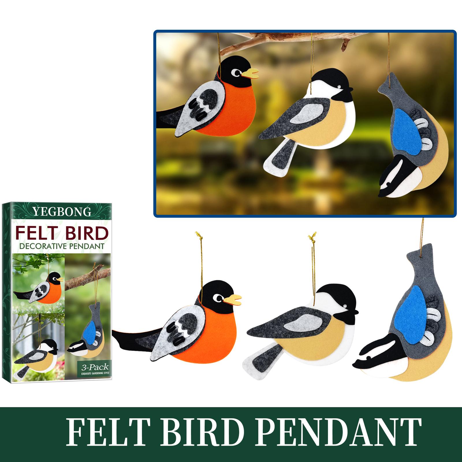 Bird Ornament Garden Branch Decoration Cartoon Felt Fabric Colorful Bird Balcony Window Decoration