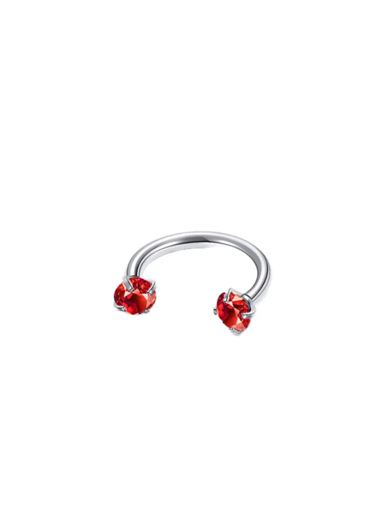 C-Type Hoop Nose Ring with Zircon Claws, U-Bar Lip Ring, Eyebrow Ring, Tragus Ear Bone Ring, Fashion Jewelry Accessories