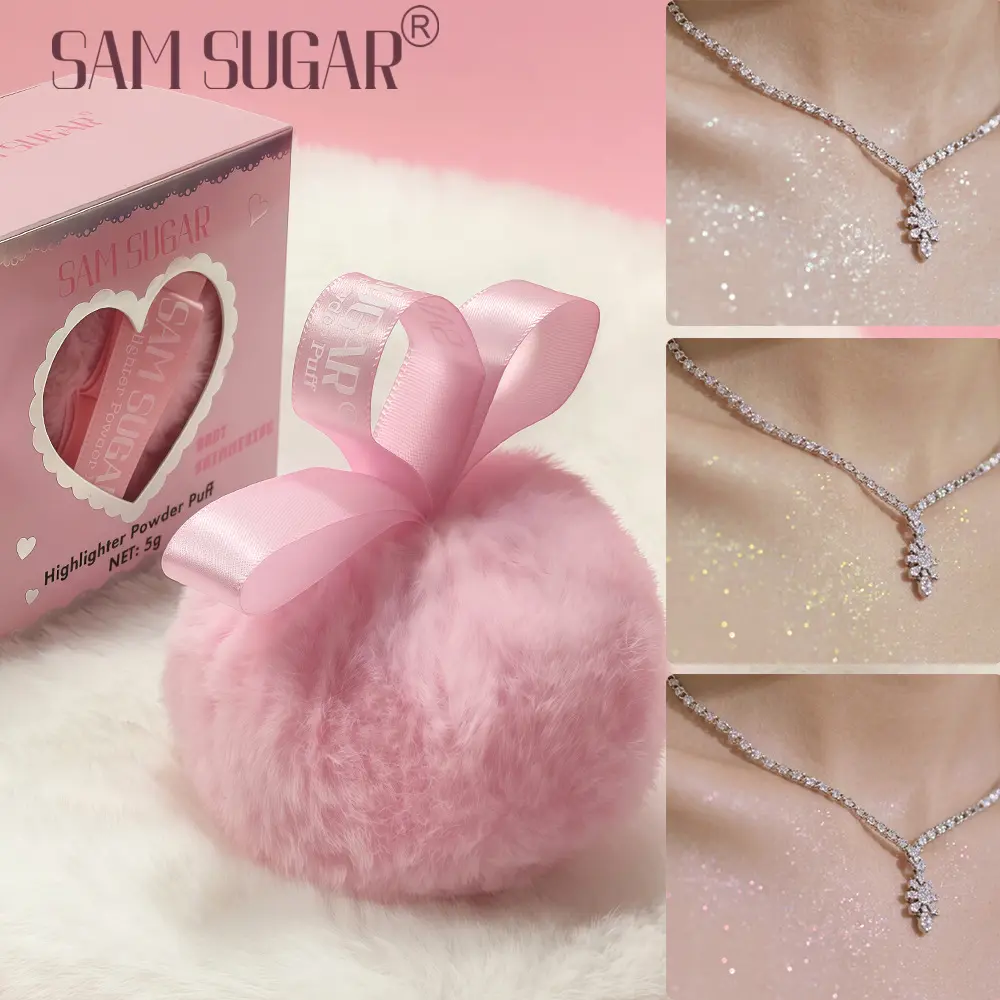 Flashy Peach Highlighter with Blush and Eyeshadow, Body Diamond Glitter Powder, Body Highlighter