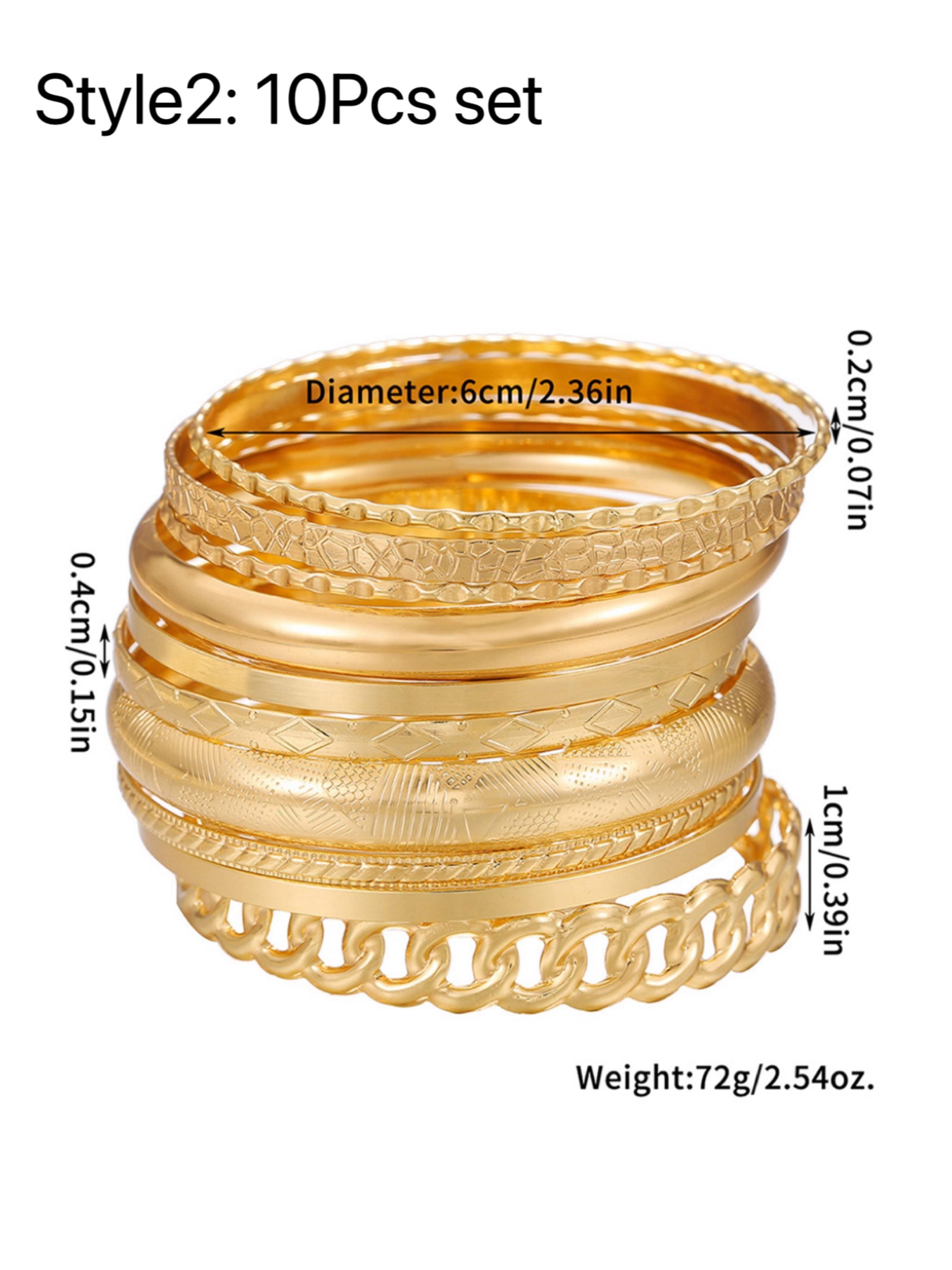 Women's Elegant Minimalist Bangle, 10/19pcs Trendy All-match Bangle, Fashionable Jewelry As Birthday Gift for Girlfriend, Trendy Stack Bangle