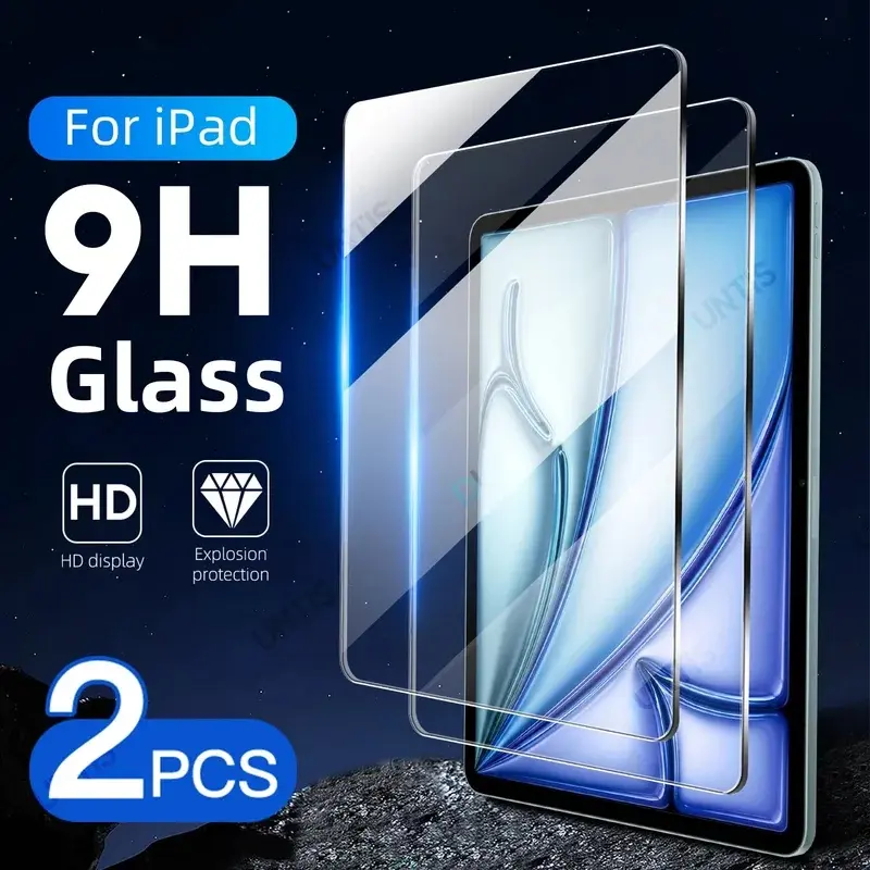 2 Pack HD Tempered Glass Protector, Fits iPad Air 13 M2/M3/M4, iPad Pro 12.9 2018-2022, iPad Pro 11 M4/M5, iPad Pro 2024 13-Inch, iPad 10th Gen, iPad 7th/8th/9th 10.2, iPad Mini 6/7, iPad Air 1/2 Pro 9.7, iPad Air 3 Pro 10.5