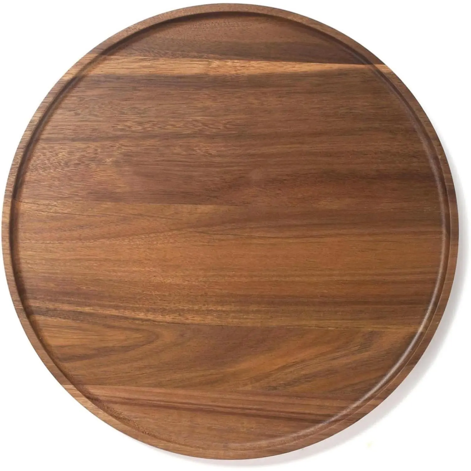 13.8 in Natural Grain Acacia Wood Tray - Kitchen Countertop Serving Tray, Coffee Table Decor, Appetizer Charcuterie Board