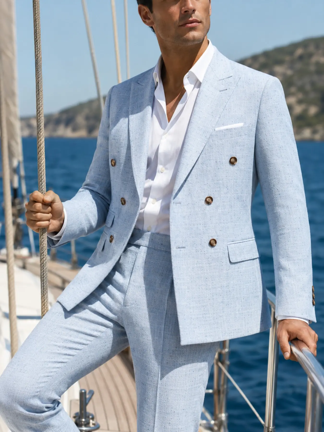 Men's Slim Fit Two-Piece Suit, Wedding Formal Business Suit, Jacket and Pants, All Seasons, Plain Pattern, Unlined Blazer