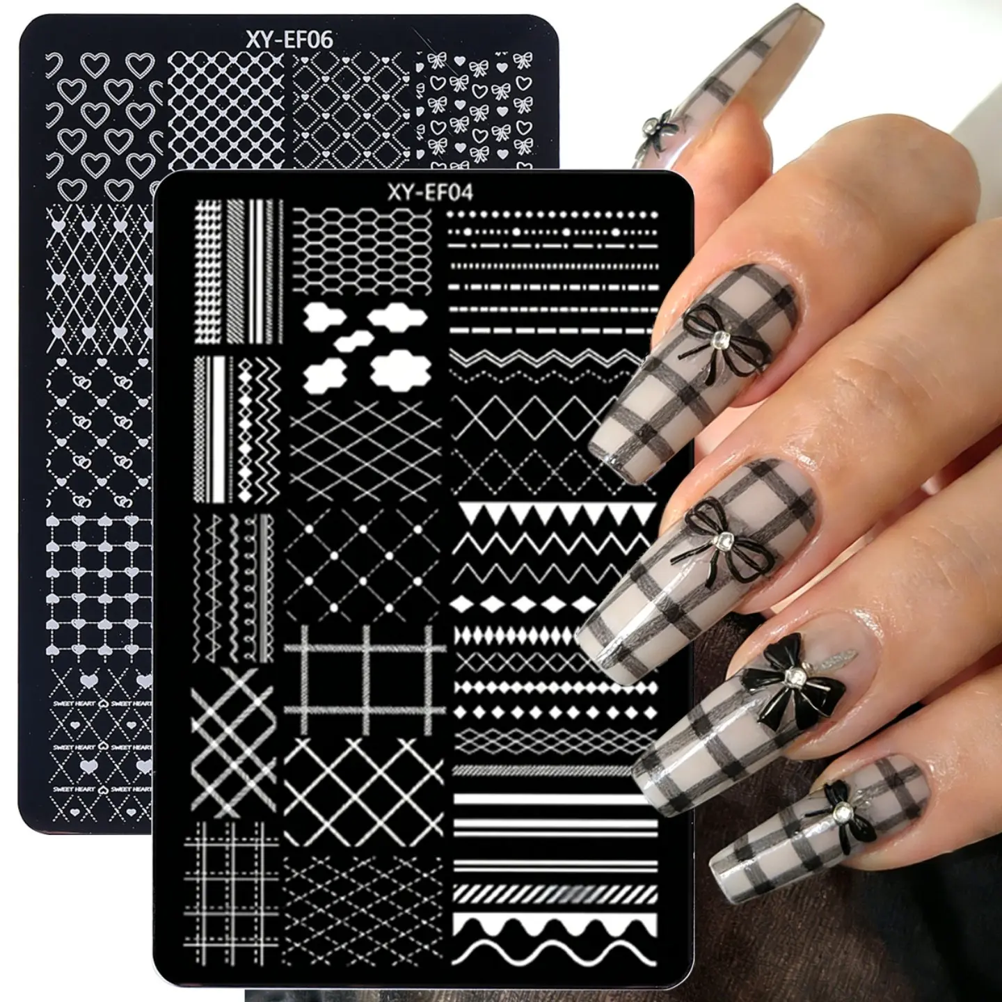 Multiple nail printing tools, fully covered with flower, leaf, butterfly, lace, heart and other patterns for printing nail plates, easy-to-use clear stamp nail accessories, smooth embossing tools, Diy Manicures, Nail Art Supplies