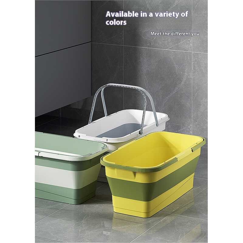 Large capacity foldable rectangular mop cleaning bucket lifting type car washing and fishing multifunctional portable bucket