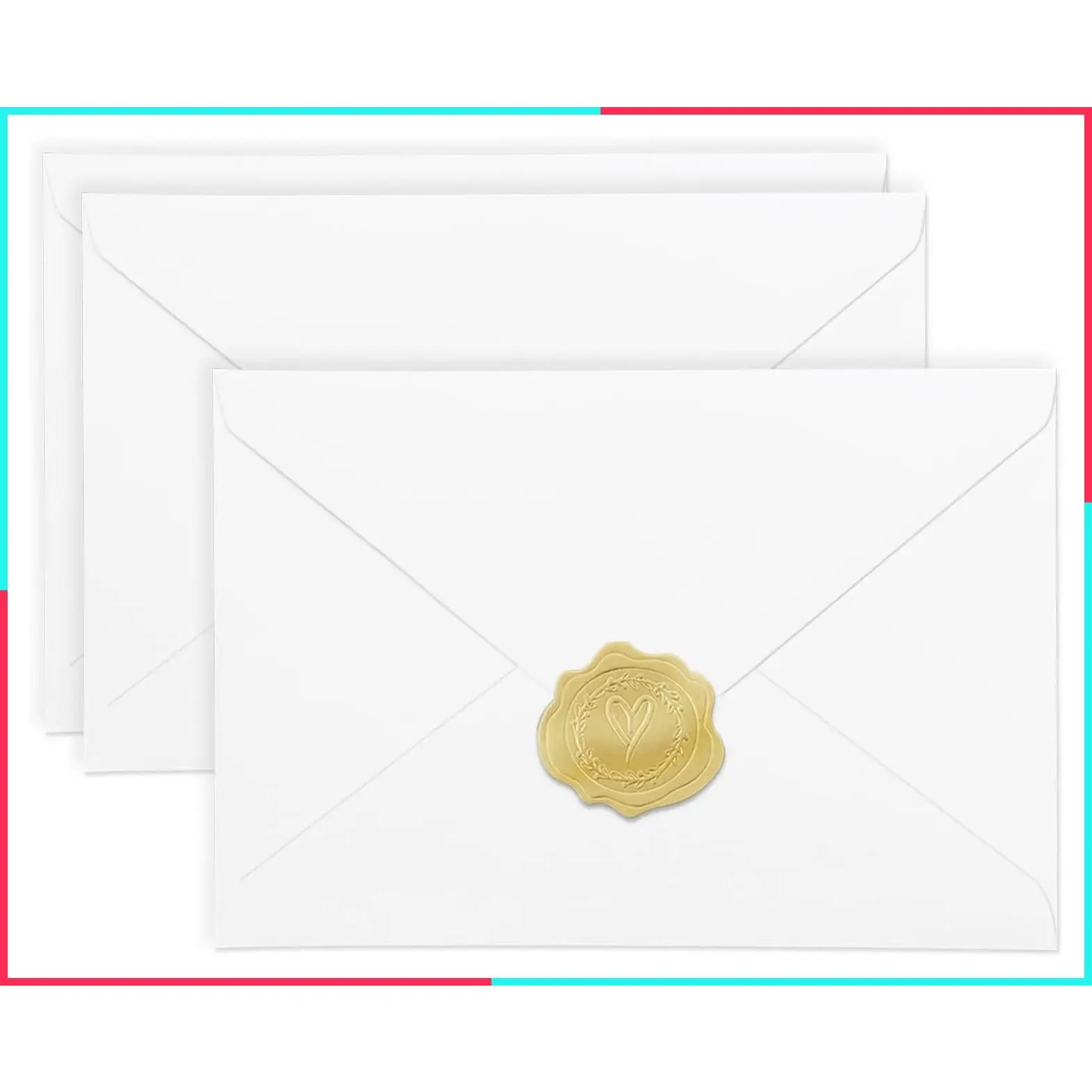 50 PCS White A4 Envelopes for Invitations, 4x6 Envelopes for Greeting Cards