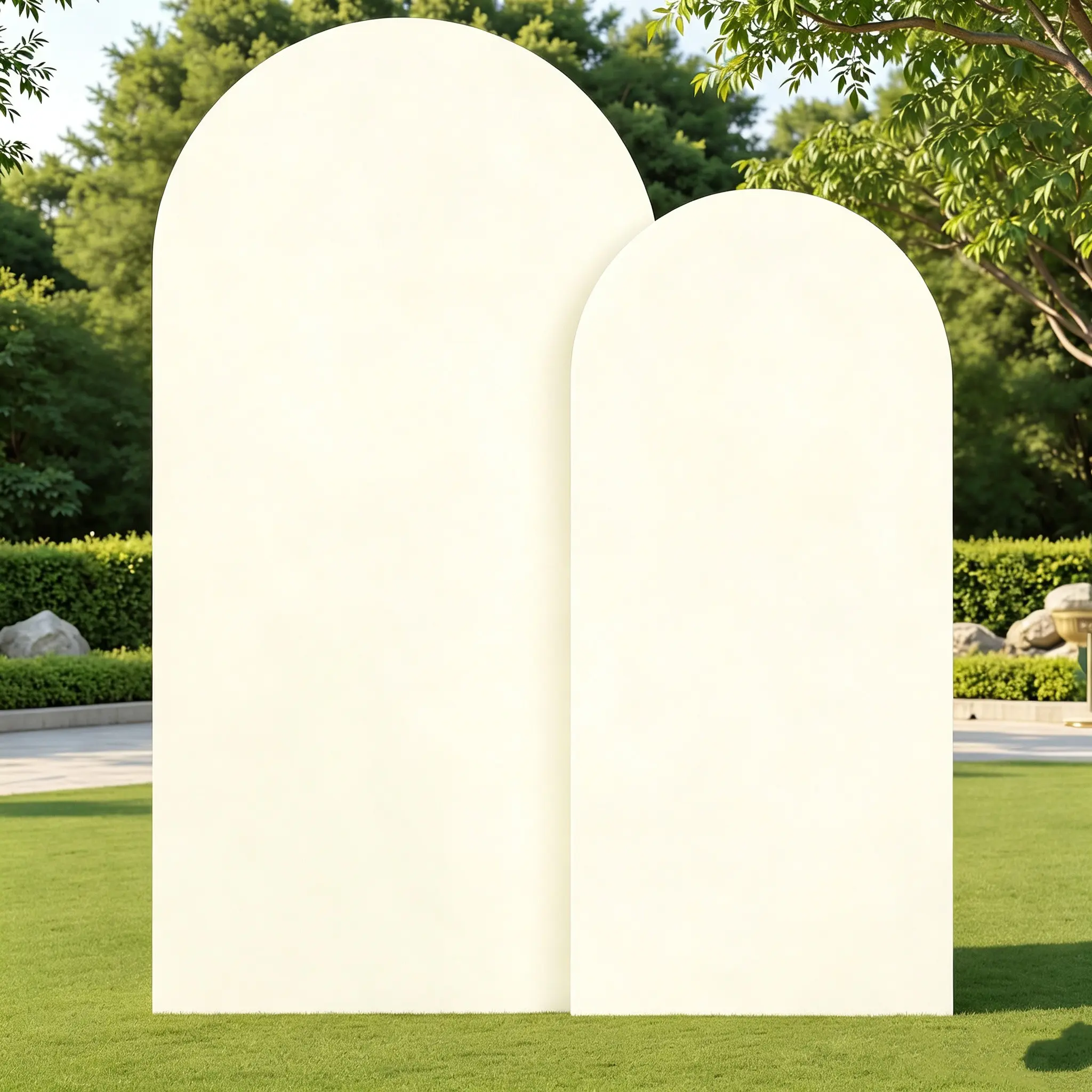 2-Pack Wedding Arch Set, Elastic Craft Fabric, Multiple Colors and Sizes, Ideal for Weddings, Birthdays, Christmas, Halloween, Photo Backdrop