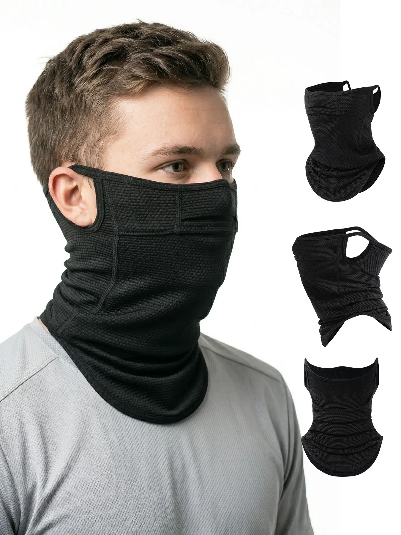 Summer Breathable Sports Face Mask, Sun Protection Scarf, Cooling Quick-Dry Bandana with Ear Loop, for Outdoor Cycling Hiking Camping Fishing, Cycling Face Cover