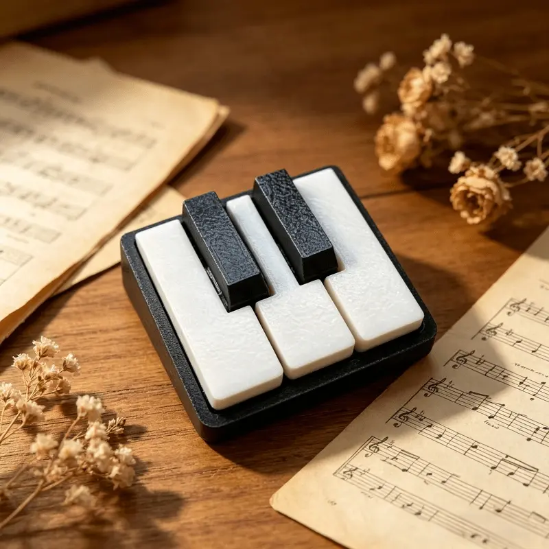 1 Piano Keyboard Press Type, 3D Printed Press Type Desktop Ornament, Decoration Items, Made of Plastic Material, Suitable for Office Desks, Party Decorations/car Accessories, Is A Fun Gift for Friends and Family