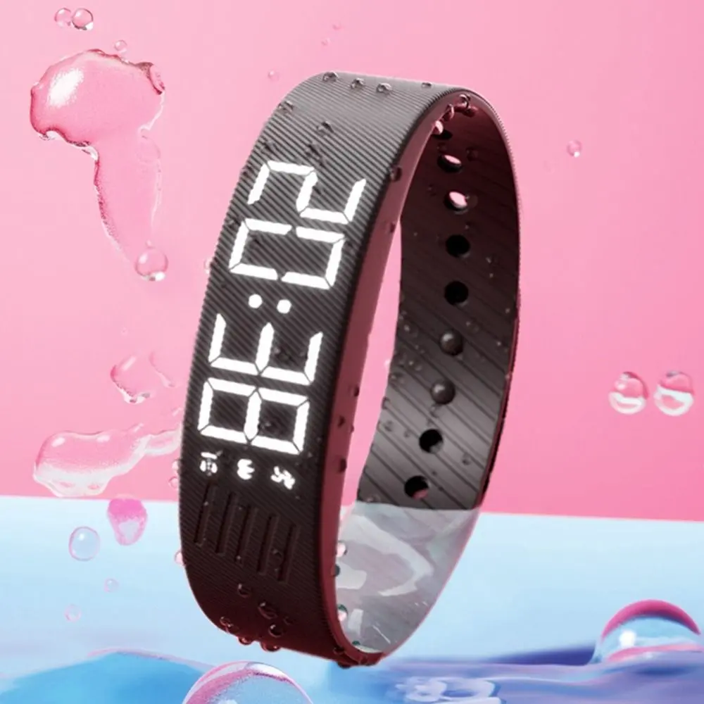 New Smart Fitness Ring - LED Digital Alarm Bracelet with Adjustable Silicone Strap, Compact Design, Waterproof Feature, Batteries Built-in, Smart Snooze-Free Gentle Vibration Alert, Pedometer, Sleep Monitoring Function for Health & Fitness Tracking