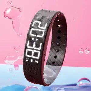 New Smart Fitness Ring, LED Digital Alarm Bracelet with Adjustable Silicone Strap, Anti-Snooze Vibration Alert, Waterproof Design, Built-in Pedometer, Vibration Alarm & Sleep Monitoring Function health
