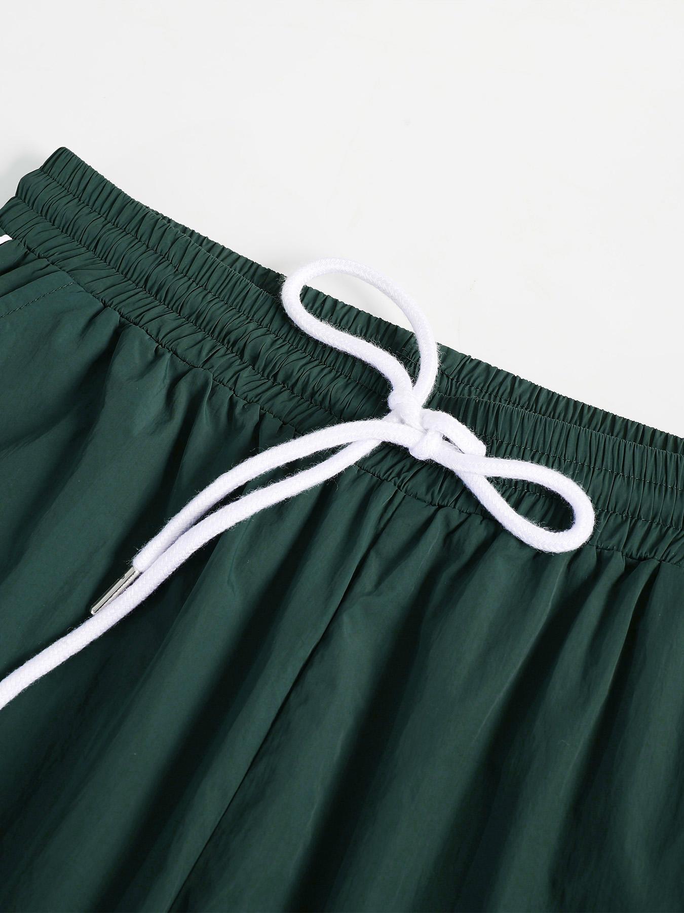 Men's Letter Print Drawstring Waist Athletic Pants, Casual Comfy Contrast Binding Pocket Straight Leg Trousers for Daily Wear, Unisex Workout Bottoms for All Seasons