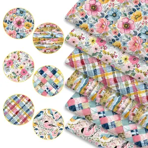 6pcs 45cm*50cm/19.69in*17.72in Elegant French Pastoral Pattern Fabric Squares, Chic Vintage Floral Print Patchwork Quilting Fabric for Sewing, Aesthetic Home Decor And Crafts