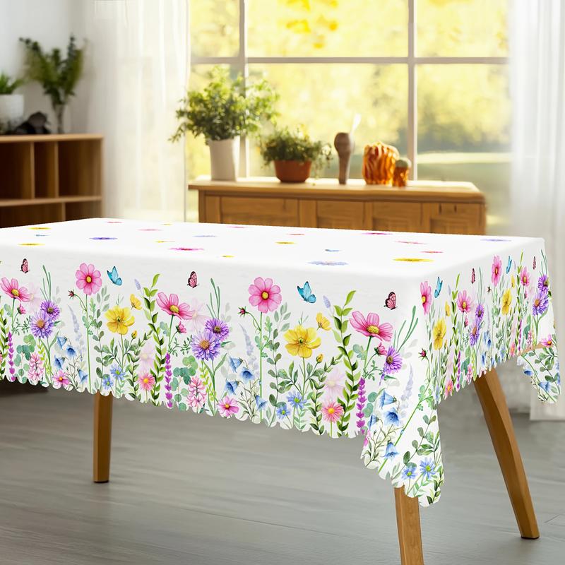 1pc Spring Round And Square Tablecloth, 5 Sizes, Floral And Butterfly Design Wallpaper, Easter Party, Valentine'S Day Theme, Spring Decoration, French Style, Suitable For Home Kitchen And Picnic Tablecloths, Gifts 1pc Spring Round And Square Tablecloth, 5 Sizes, Floral And Butterfly Design Wallpaper, Easter Party, Valentine'S Day Theme, Spring Decoration, French Style, Suitable For Home Kitchen And Picnic Tablecloths, Gifts