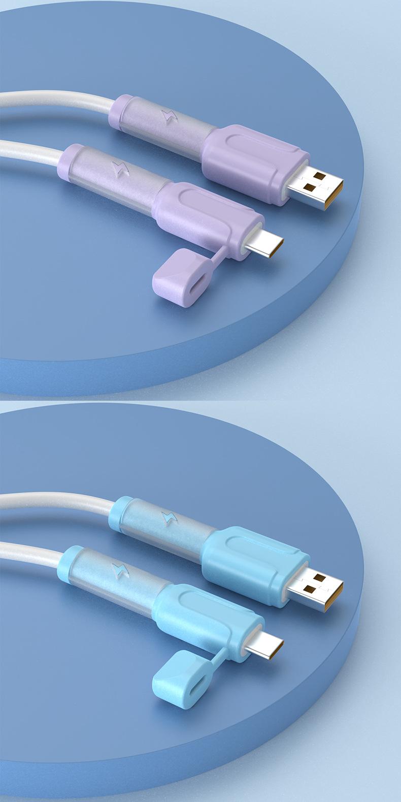 Data cable protective cover, charging cable protective cover, anti-break connector protective cover, suitable for IOS and Android phone charging cables