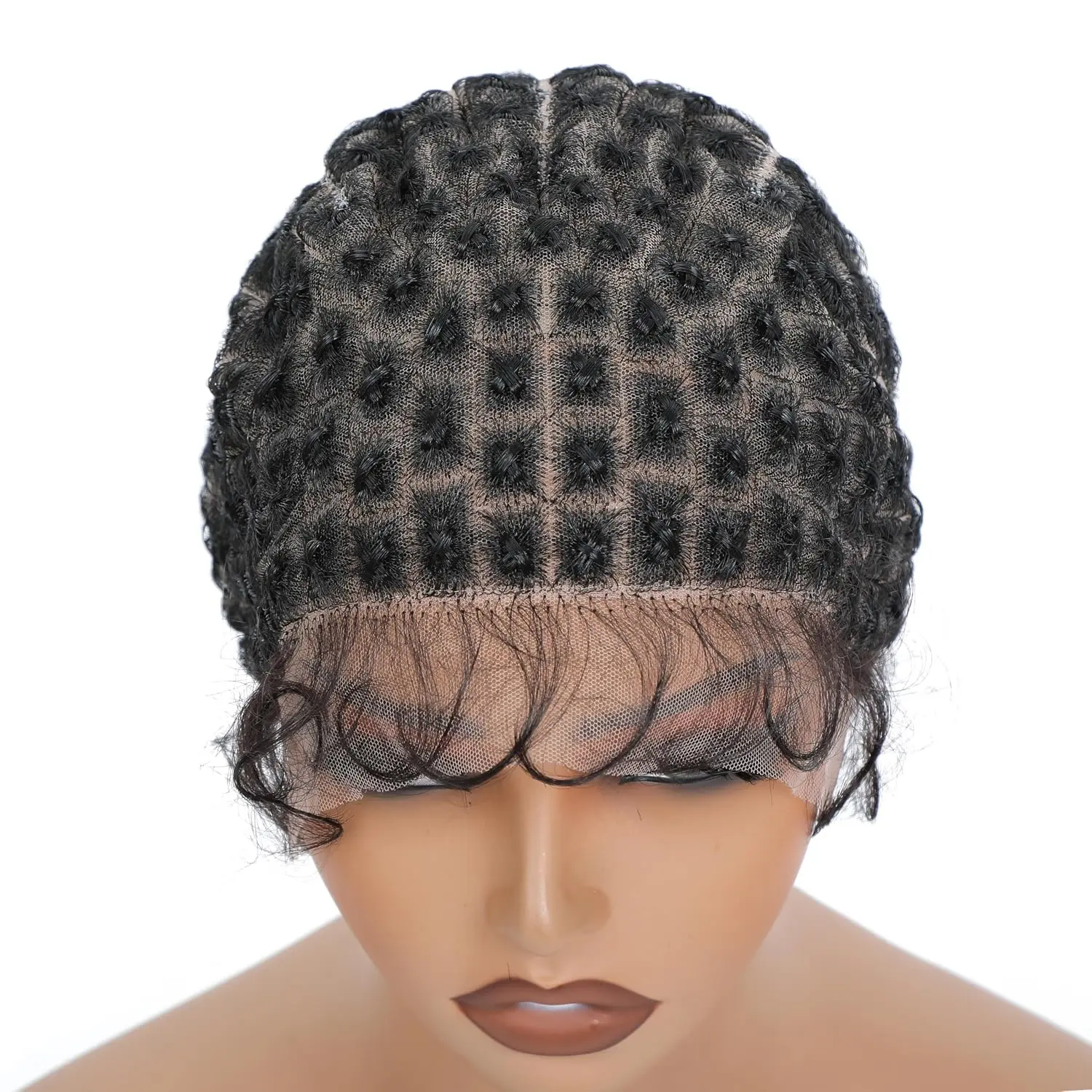 Braided Wig Caps with  Hair Full Double Lace Wigs Caps Crotchet  (79knots)