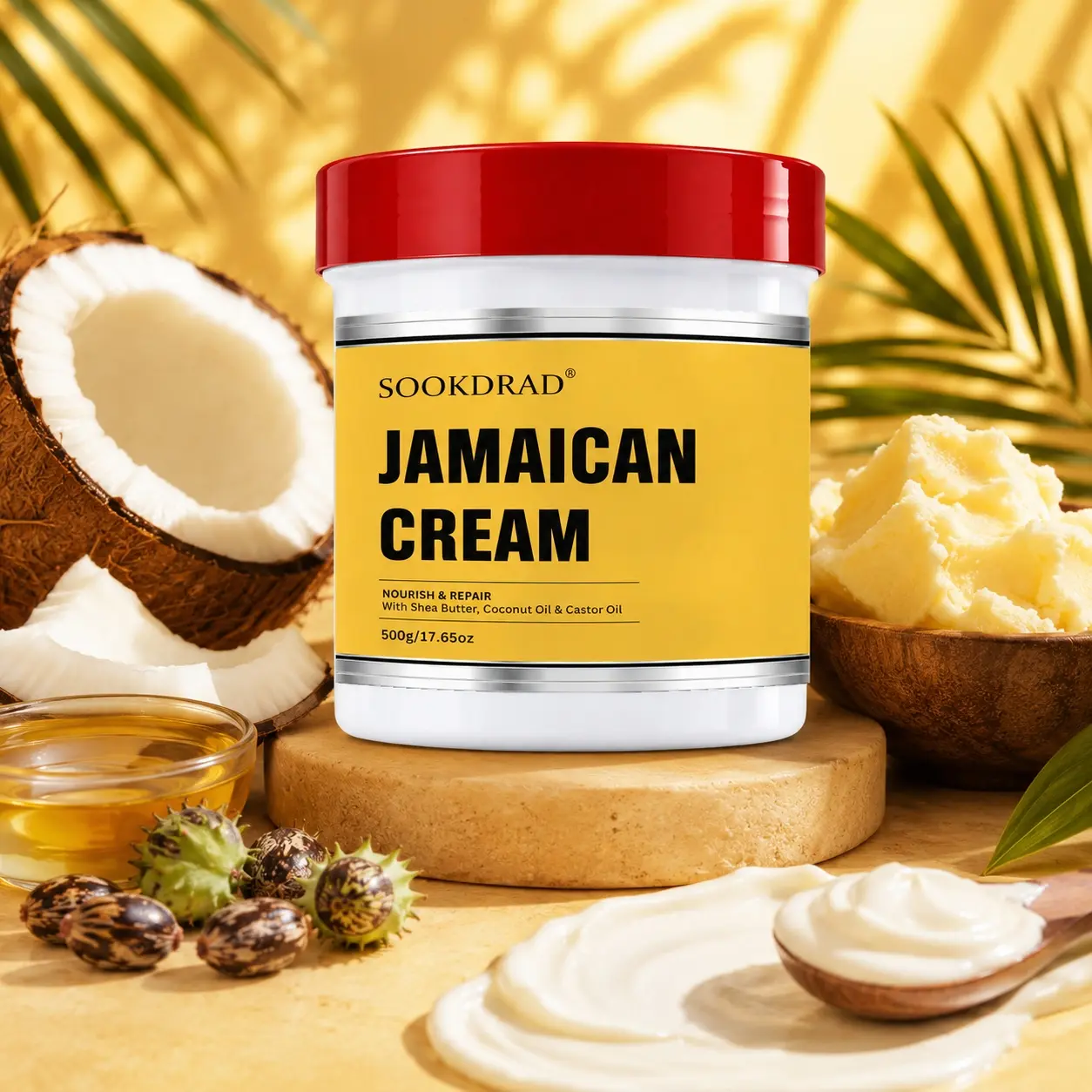 Jamaican Cream, Nourish & Repair, Shea Butter, Coconut Oil, Castor Oil, All Skin Types, Daily Skincare, 500g